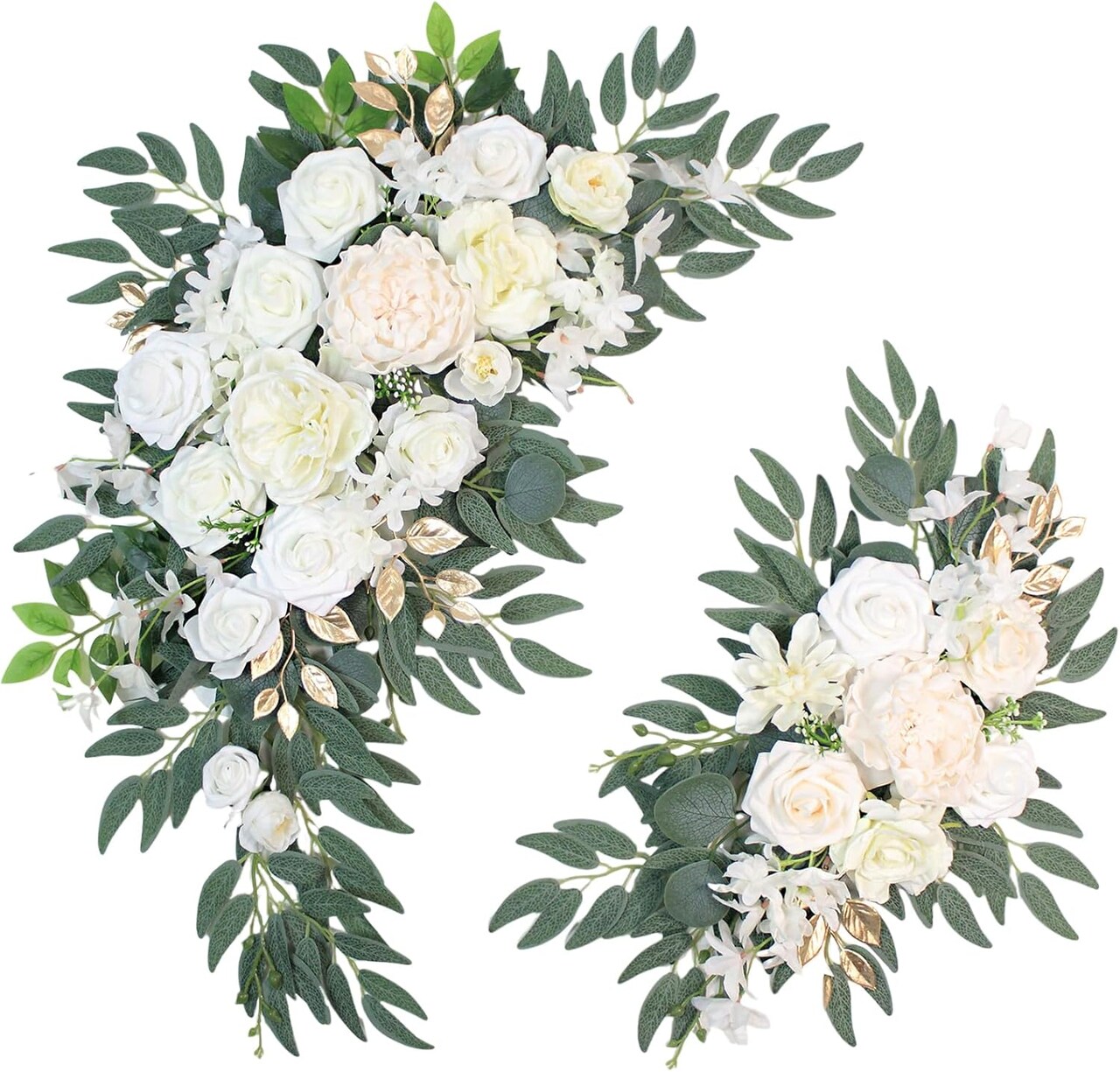 Pack of 2 Wedding Arch Decorations Artificial Hanging Flowers Floral Swag
